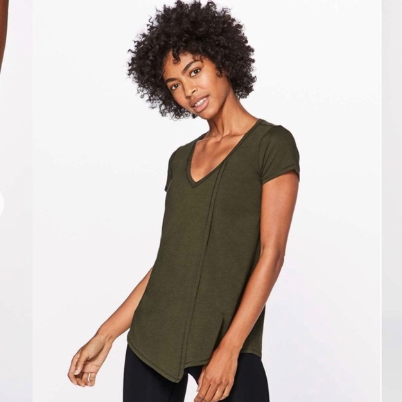 Lululemon Knot A Problem Tee Dark Olive 6 - Picture 1 of 5